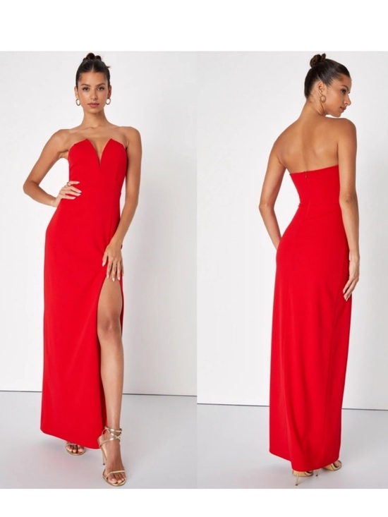 Dresses & Skirts - Lulus Women’s Dedicated to Glamour Red Strapless Maxi Dress size Large